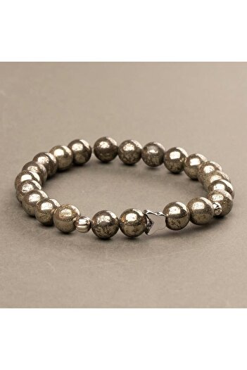 Mitr Pyrite Natural Stone Bracelet (8 mm) – Golden Armor