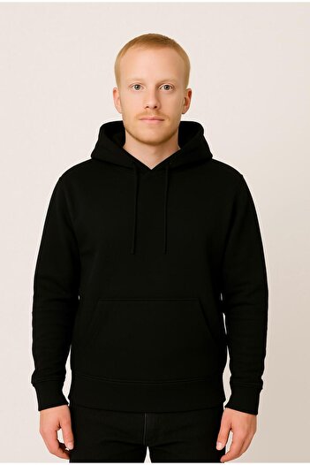 AXXEL Men's Black Hooded Sweatshirt-W1108