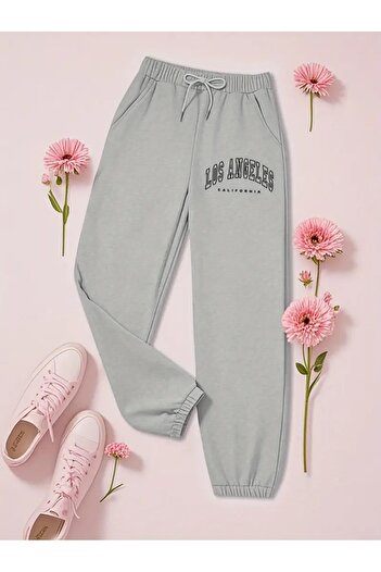 WOODROFFE Unisex Los Angeles Printed Red Gray Black Sweatpants Jogger