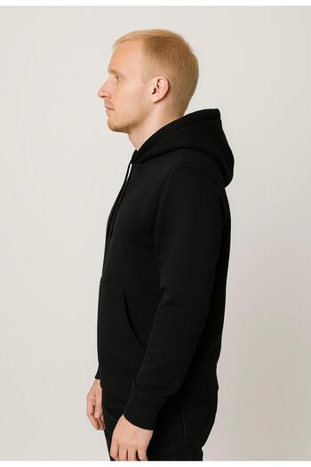 AXXEL Men's Black Hooded Sweatshirt-W1108