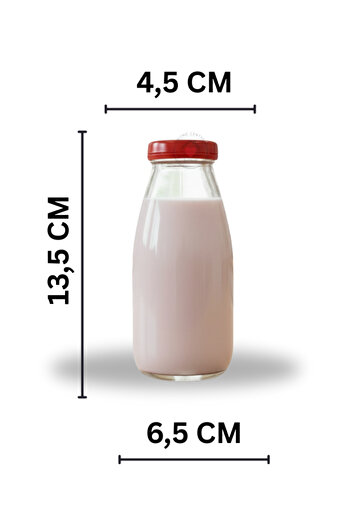 Milea 6 Adet Şeffaf Cam Şişe Süt Ayran Limonata Sirke Meşrubat Şişesi Çok Amaçlı Suluk