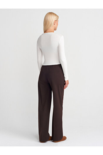 Dilvin 72164 Pajama Pants-Brown