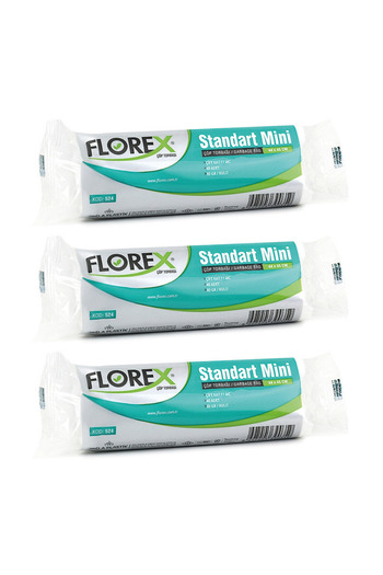 Florex Standard Mini Size Garbage Bag 44X45 cm 40 Rolls White 3 Rolls (120 Pieces)