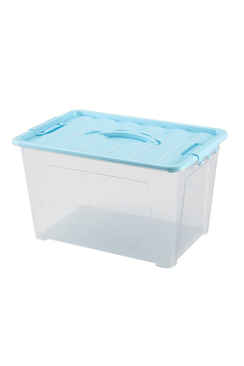 Lawazim Plastic Storage Box 24.8L - Stackable Bin with Lockable Lid Handle and Transparent Body