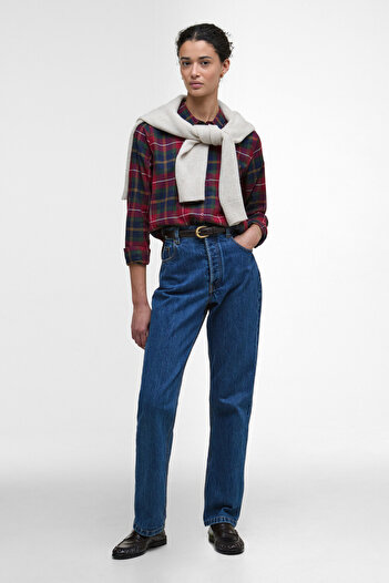 Barbour Glades Check Gömlek RE75 Winterberry Tartan