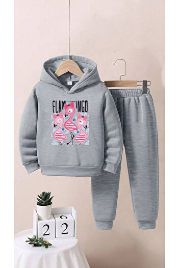 ALİKA Kids Girls/Boys Flamingo Printed Bottom Top Tracksuit Set