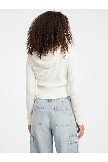 Guess Jeans Kadın Yün Karışımlı Triko Hırka