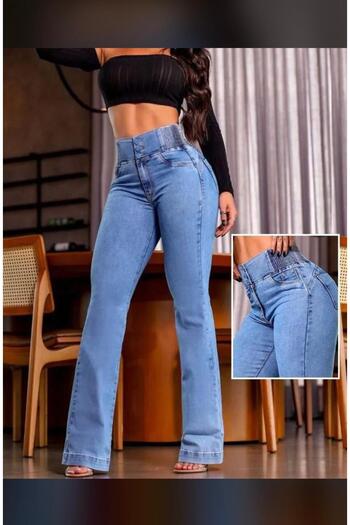 Butik Elastic Waist Flared Jeans