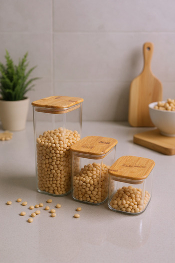 Bambum Thork 3-Piece Spice Rack and Storage Container Set