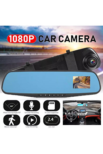 OEM Rearview Mirror with DVR Video Camera, Front-Rear TSS-GT600, with G-Sensor, 3.5 Inch Screen