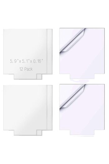 Slasa Transparent Acrylic Sheet for LED Light Base by Senbota (Pack of 12) 5.9 x 5.1 x 4 mm, Square White