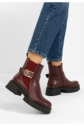 B T Shoes dámské kotníková obuv Arlleta bordo