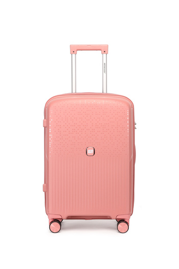 BRITISH TOURISTER 3 Piece Polypropylene Hard Side Spinner Luggage Trolley Set 20/24/28 Inch - Rose Gold