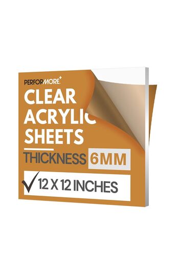 Slasa Clear Acrylic Sheet 12 x 12 Inches, 6mm (1/4 Inch) Thickness