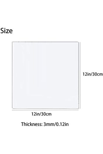 DRERIO Transparent Acrylic Sheets for Crafts, 30 x 30 cm, 3 mm Thick