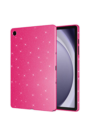 zore Galaxy Tab S9 Fe Silvery Shiny Appearance Compatible Tkdw Tablet Cotton Case-Pink Dark