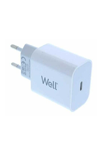 Well Mains charger - USB type C PD 20W white PSUP-USB-WPD12003WE-WL