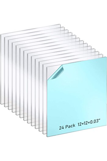 Slasa Transparent Acrylic Plexi Glass Panel, Break-Resistant Acrylic Frame Alternative for Crafts, Display