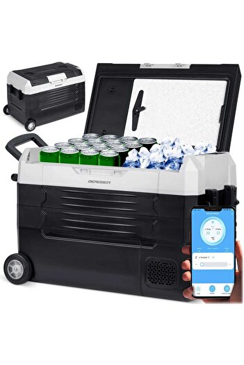 Berdsen Refrigerator with compressor, ABS, R600A, with wheels and handle, AC power supply with 100/240 V adapter with...