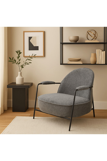 genric Single Chair - Bouclé Fabric Grey