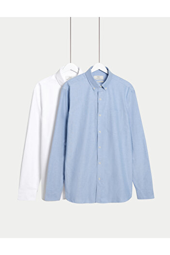 Marks & Spencer Ultimate 2’li Regular Fit Saf Pamuk Oxford Gömlek