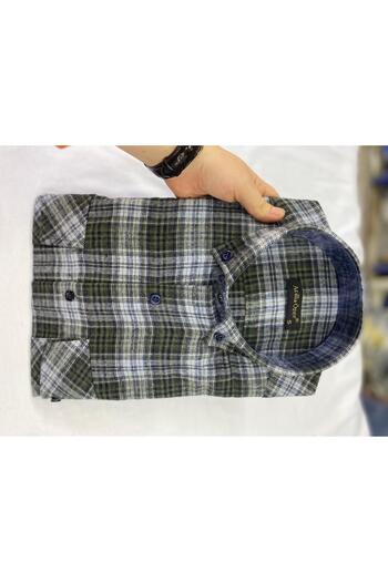 Zikuv Giyim ve Moda Tasarım Patterned Winter Soft Dad Shirt Classic Cut Shirt Relaxed Fit Lumberjack Shirt