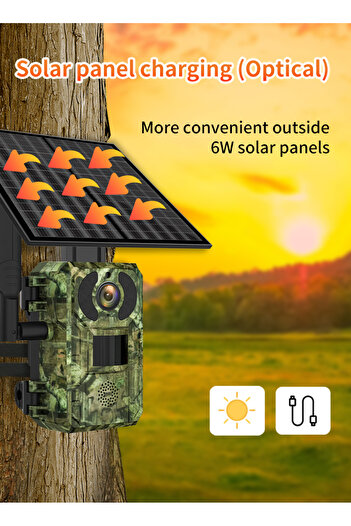 OEM 4G Live Hunting Camera TSS-H10-4G, with 4W Solar Panel, 16MP Photo, PTZ, 4MP 2K, IR 25m