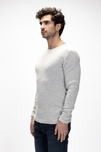 Bad Bear Tender Gray Melange Crew Neck Men's Knitwear Sweater
