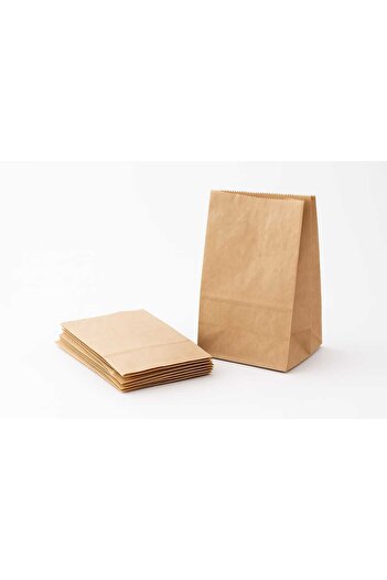 HDF PAZARLAMA 50 τεμάχια χάρτινη τσάντα kraft, 11 x 6 x 20 εκ. για τρόφιμα, δώρο pakei diy τσάντα δώρου