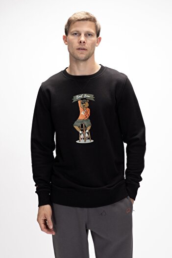 Bad Bear Acme Siyah Erkek Baskılı Sweatshirt