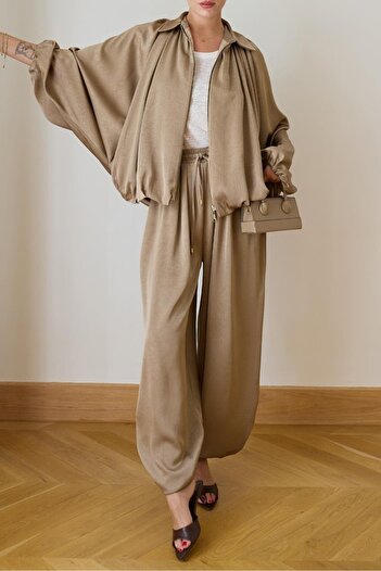 Suziş Satin Shalwar Pants with Elastic Waist 51199