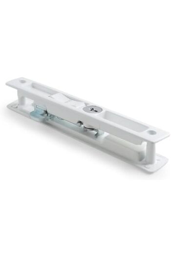 Generic Aluminium Sliding Door Lock with Key, White Finish, Secure and Durable Design, Easy Installation