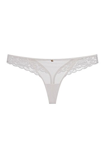 ESOTIQ Chiloți tanga sexy pentru femei, din plasă și dantelă, cu volane și pandantiv auriu | Albină