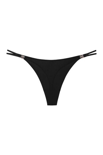 ESOTIQ Women's Thong Panties with Seamless Front & Mesh Back Goldent Details | Nuts