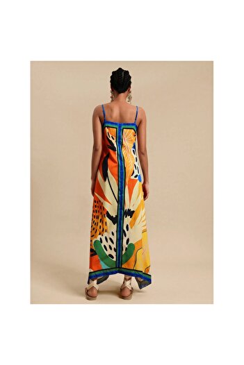 FITINT Women's Holiday Dress with V-Neckline and Floral Print Multicolor – 446