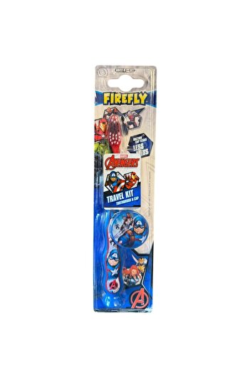 Firefly Children's Toothbrush, Firefly, Marvel Avengers Travel Kit, Soft, Blue and Red