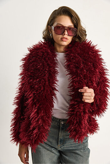 Bianco Lucci Women's Lined Mohair Style Tibetan Fur Coat 2764 60261580