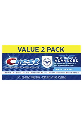 CREST Set 2x Toothpastes, 3D White, Pro-Health Advanced, Deep Clean, Multi-Protection with 8 Benefit