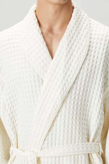 İrya Aura Waffle Men's Bathrobe Ecru