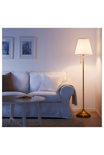 UZUNKAYA HOME Floor Lamp White-Brass Color 155 cm – Decorative Lighting Lamp with Classic Design