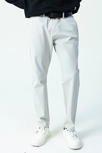 JB John Borners Men's 100% Cotton Regular Fit Chino Trousers Stone - 4200