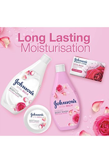 Johnson Vita-Rich Body Lotion with Soothing Rose Water by Johnson, 400ml, Pack of 2