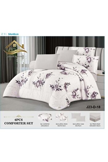 Generic King Size Summer Set 6 Pieces Printed Microfiber