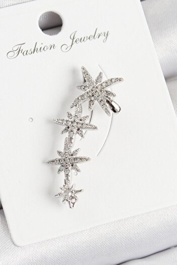 REBORN DESIGN Brass Pole Star Model Silver Color Right Cartilage Earring