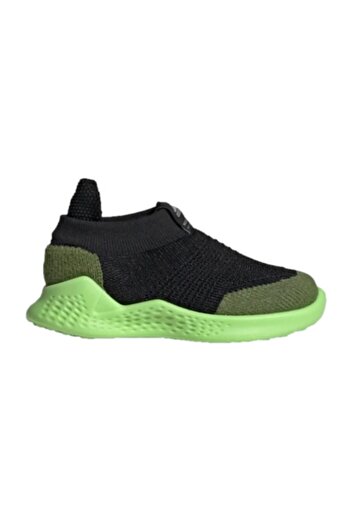 adidas RapidaBounce + Kids Sport Shoes, Black/Green, Size 32