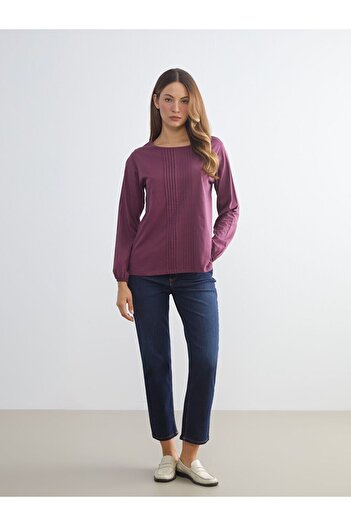 LC Waikiki Crew Neck Blouse with Decorative Stitching Detail