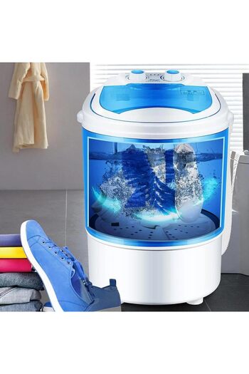 DLC Mini Washing Machine for Clothes and Shoes by DLC, 2-in-1 Washer, 4.8kg and 4.5kg Capacity (Light Bl
