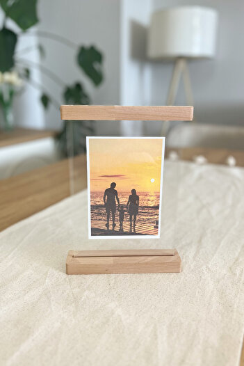 Kuzeylina Wooden Double-Sided Photo Frame – Beech Wood & Transparent Plexiglass