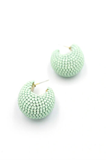 shopwave Jewelled Hoop Earrings - Green