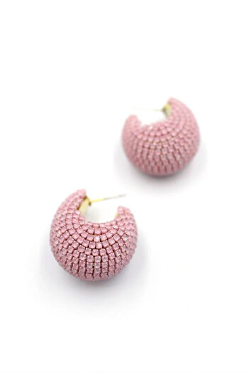 shopwave Stone hoop earrings - pink